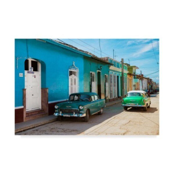 Philippe Hugonnard 'Green Cars in Trinidad' Canvas Art, 22x32, Trademark Fine Art, Mfr#: PH00763-C2232GG